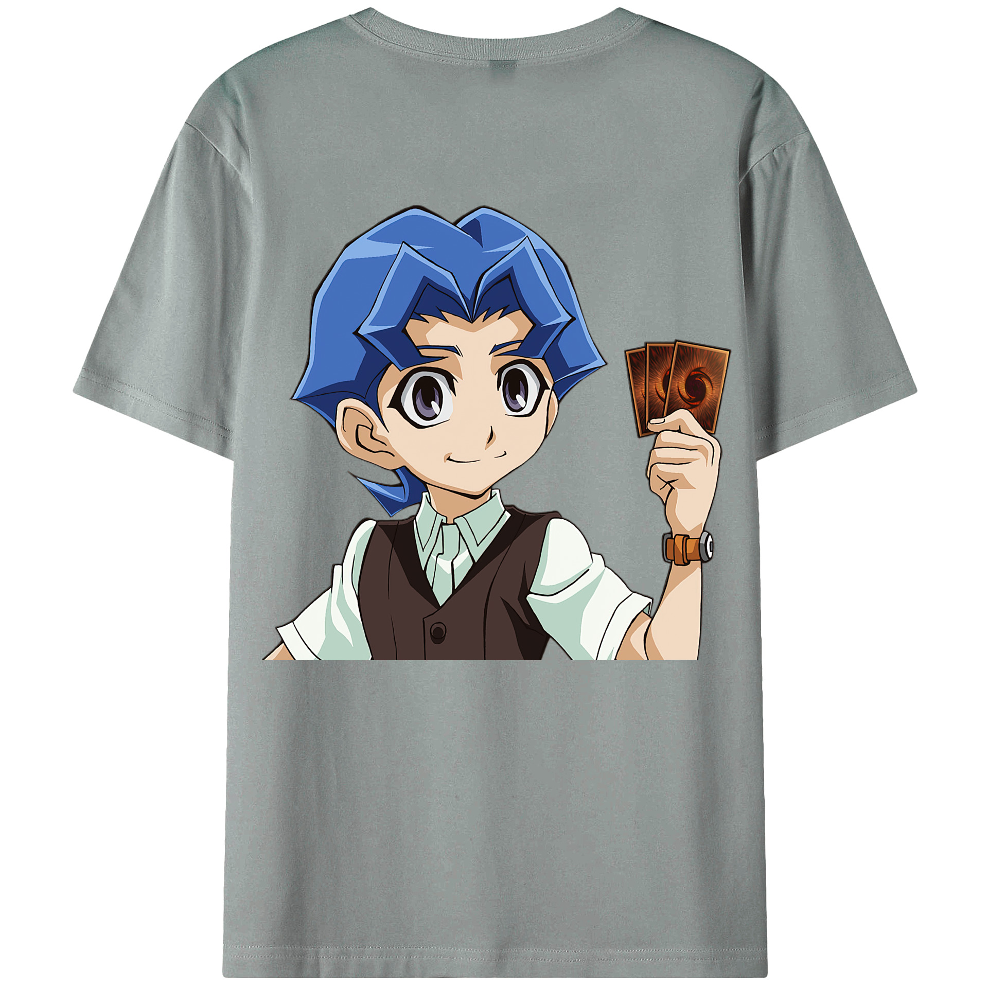 （画像用） 遊☆戯☆王 Yu-Gi-Oh! 綿100％ メンズ半袖Tシャツ（バックプリント） 通気性